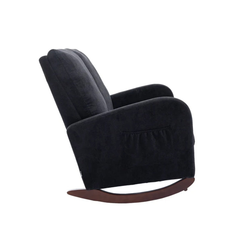 COOLMORE Rocking Chair Upholstered Mid Century Modern Rocker Oversized Wingback Armchair for Living Room-海智集-Default-
