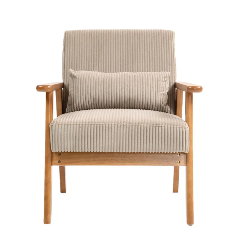 Leisure Chair with Solid Wood Armrest and Feet, Leisure chair, wood frame, velvet, solid rubber wood legs, Mid-Century Modern Accent chair, for Living Room Bedroom Studio chair,Two packs-海智集-Default-