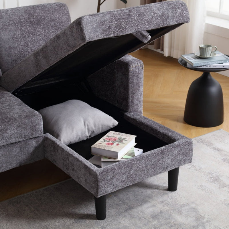 UNITED Sectional Sofa Reversible Sectional Sleeper Sectional Sofa with Storage Chaise-海智集-Default-