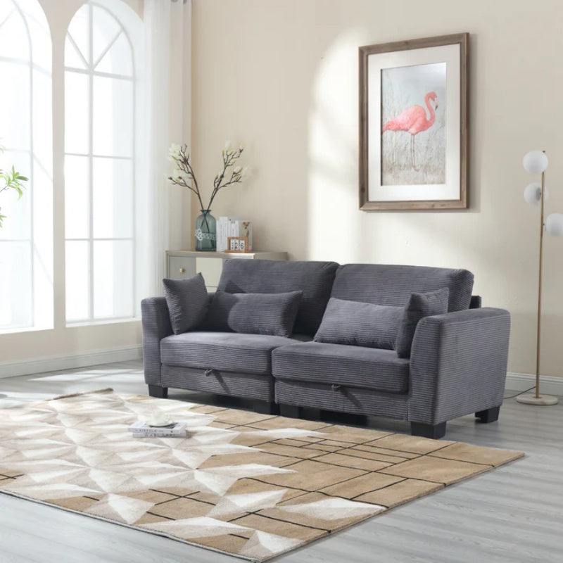 UNITED Modular Sectional Sofa L Shaped Modular Couch with Reversible Chaise Modular Sofa Sectional Couch with Storage Seats-海智集-Default-