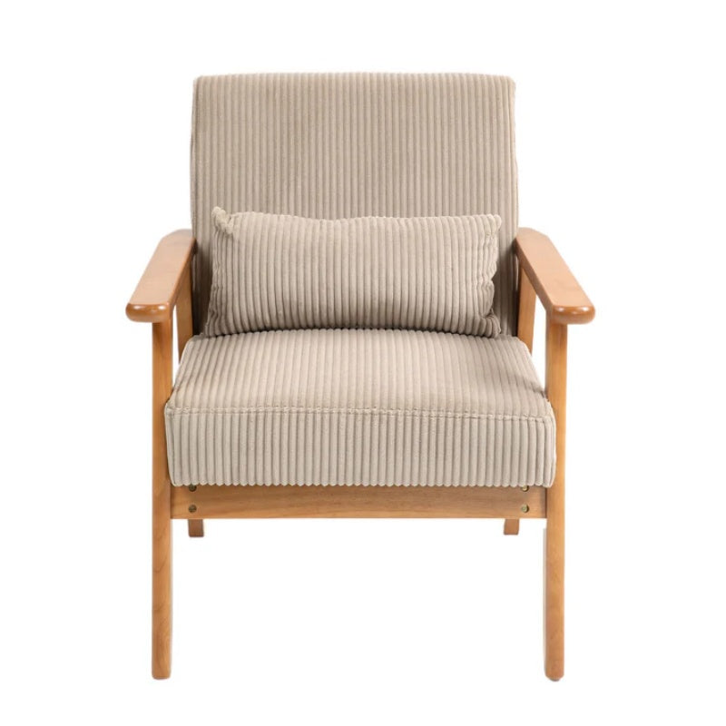 Leisure Chair with Solid Wood Armrest and Feet, Leisure chair, wood frame, velvet, solid rubber wood legs, Mid-Century Modern Accent chair, for Living Room Bedroom Studio chair,Two packs-海智集-Default-