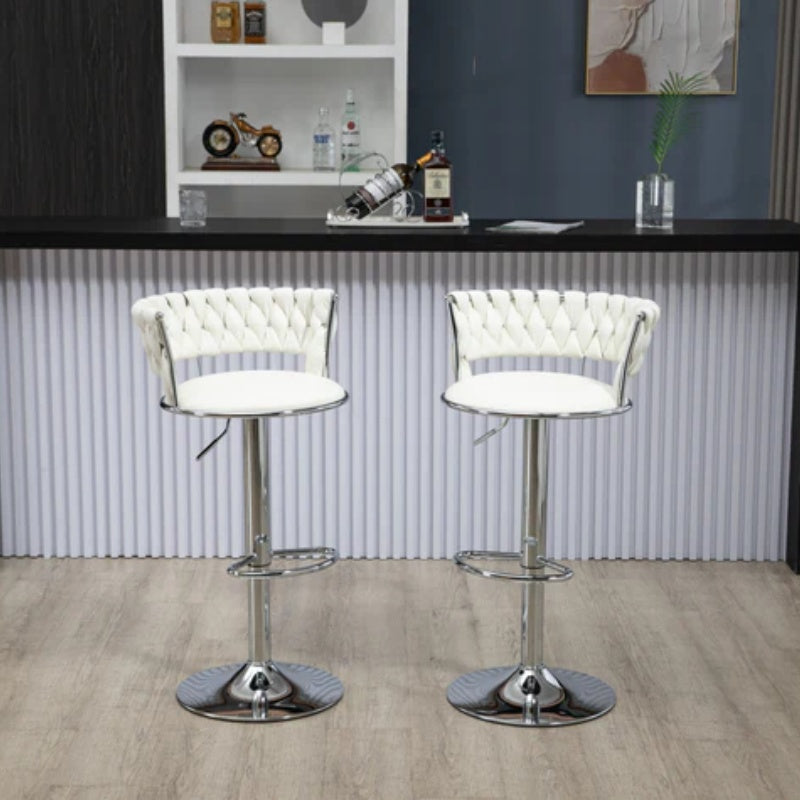 COOLMORE Swivel Bar Stools Set of 2 Adjustable Counter Height Chairs with Footrest for Kitchen, Dining Room 2PC/SET-海智集-Default-
