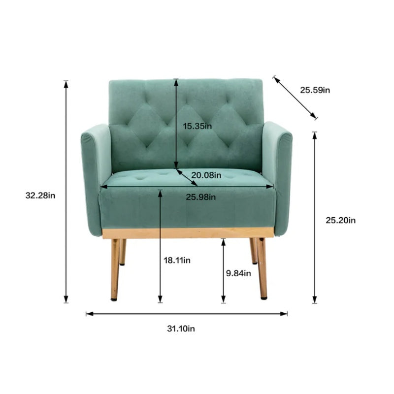 COOLMORE Accent Chair ,leisure single sofa with Rose Golden feet-海智集-Default-