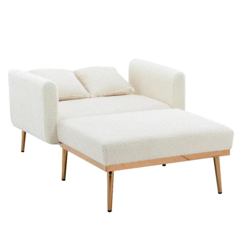 COOLMORE fashionable and classic style chaise lounge chair / accent chair for Living Room, bedroom (Teddy White)-海智集-Default-