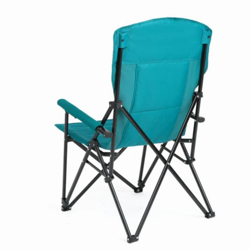 High Back Heavy Duty Lawn Chair Support 250LBS, Portable Collapsible Chair with Cup Holder -Blue-海智集-Default-