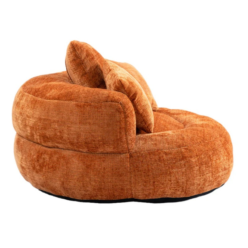 Lazy Sofa Durable Comfort Lounger High Back Bean Bag Chair for Adults and Kids, Indoor & Outdoor, Orange Chenille-海智集-Default-