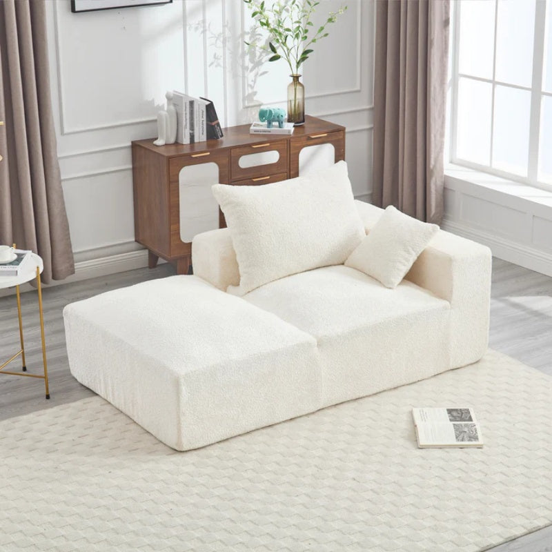 UNITED WE WIN Memory Foam 2-Seater Couch, No Installation & Easy to Transport, Deep Seat Modern Sofa with Chenille Fabric, Couch for Living Room, Bedroom, Apartment, Home Office-海智集-Default-