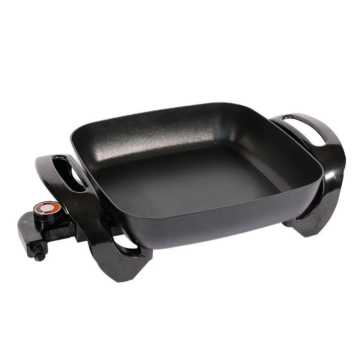 Multifunctional 1500w 28X28cm Aluminum Non Stick Smokeless Electric Frying Pan 6cm Deep Skillet-海智集-