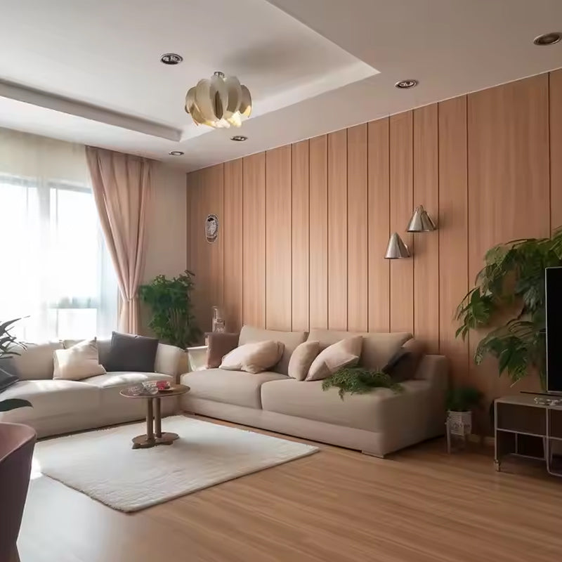 OEM Factory 3d Gold Concave Fluted Wood Wpc for Indoor Decor in Guangzhou Glass Wall Panel Decorative-海智集-
