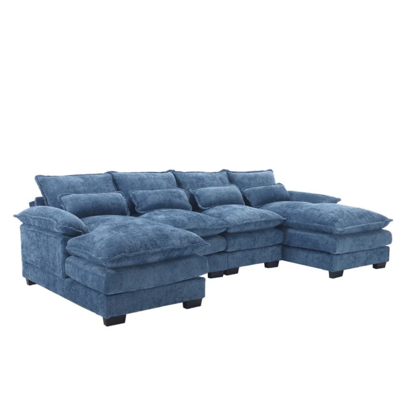 UNITED WE WIN Modern Large chenille Fabric U-Shape Sectional Sofa-海智集-Default-