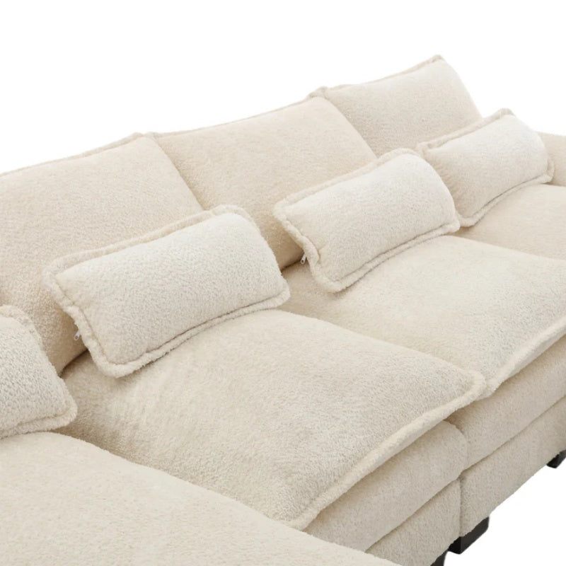 UNITED WE WIN Modern Large chenille Fabric U-Shape Sectional Sofa-海智集-Default-