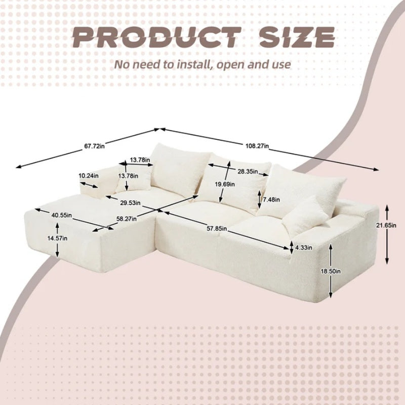 UNITED WE WIN Stylish fabric, excellent touch, L-shaped design, intimate comfort, large seated depth, free stretch, random combination, flexible, full compression, no installation of the sofa-海智集-Default-
