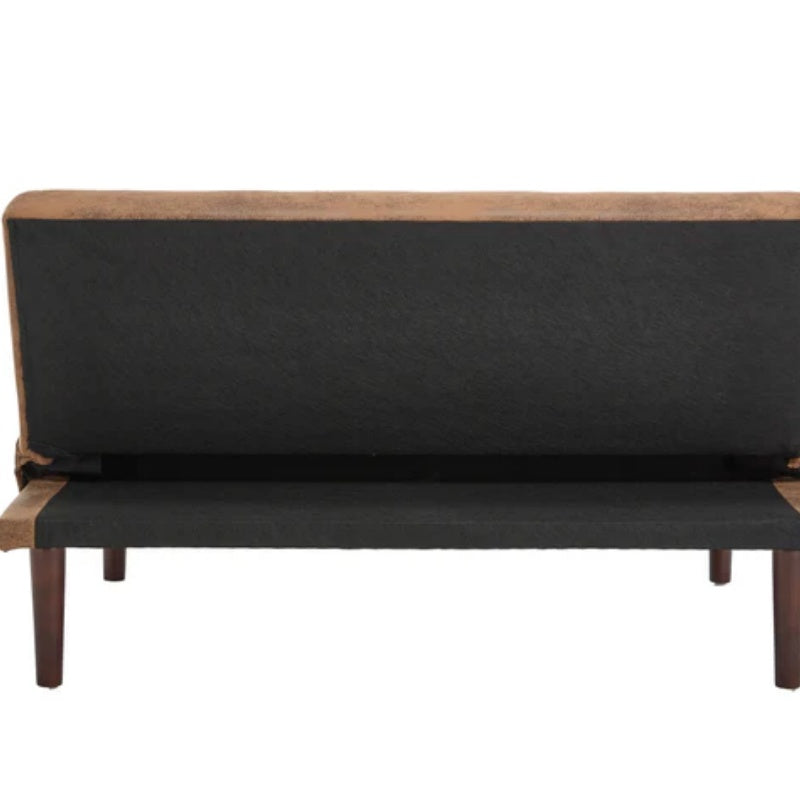 Foldable Fashion Sofa Bed High End Flannel Fabric Back Adjustable Sofa Recliner Futon, Modern Fashion Sofa with Charging Port, Suitable for Living Room Bedroom Office (Coffee color)-海智集-Default-