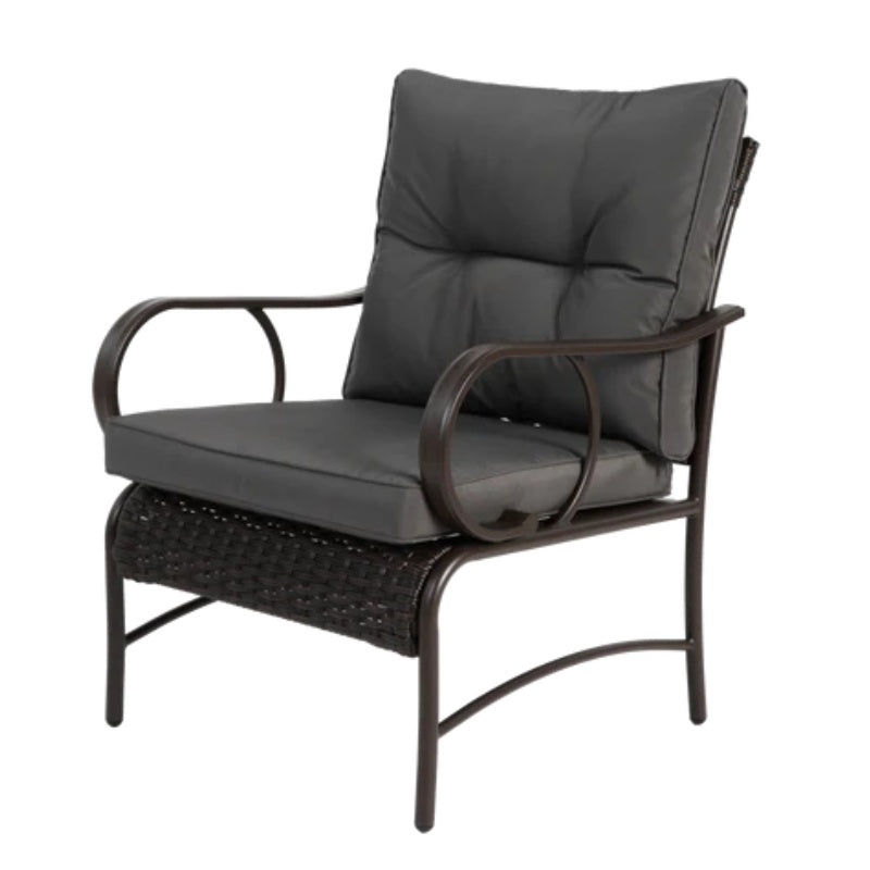 3 Pieces Patio Set Outdoor Wicker Furniture Sets Modern Rattan Chair Conversation Sets with Coffee Table-海智集-Default-