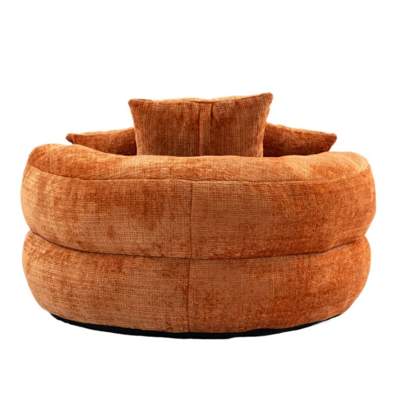 Lazy Sofa Durable Comfort Lounger High Back Bean Bag Chair for Adults and Kids, Indoor & Outdoor, Orange Chenille-海智集-Default-