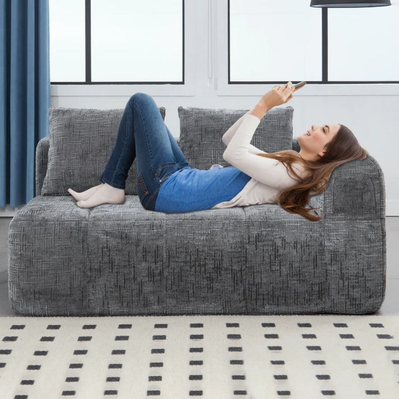 UNITED WE WIN Chenille Loveseat Sofa,Minimalist Modular Couches Sleeper for Living Room Bedroom Apartment Lounge-海智集-Default-