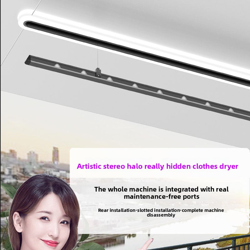 Maintenance-Free Invisible Electric Clothes Rack Lift-Type Balcony Smart Remote Control Embedded Hidden Clothes Dryer-海智集-