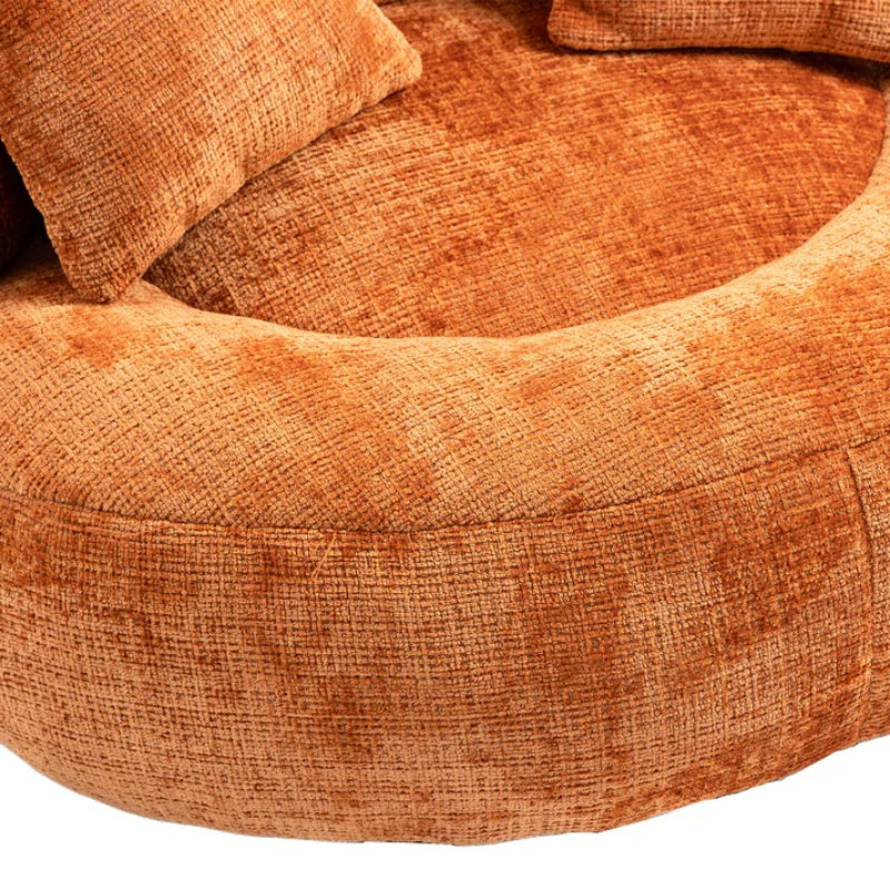 Lazy Sofa Durable Comfort Lounger High Back Bean Bag Chair for Adults and Kids, Indoor & Outdoor, Orange Chenille-海智集-Default-