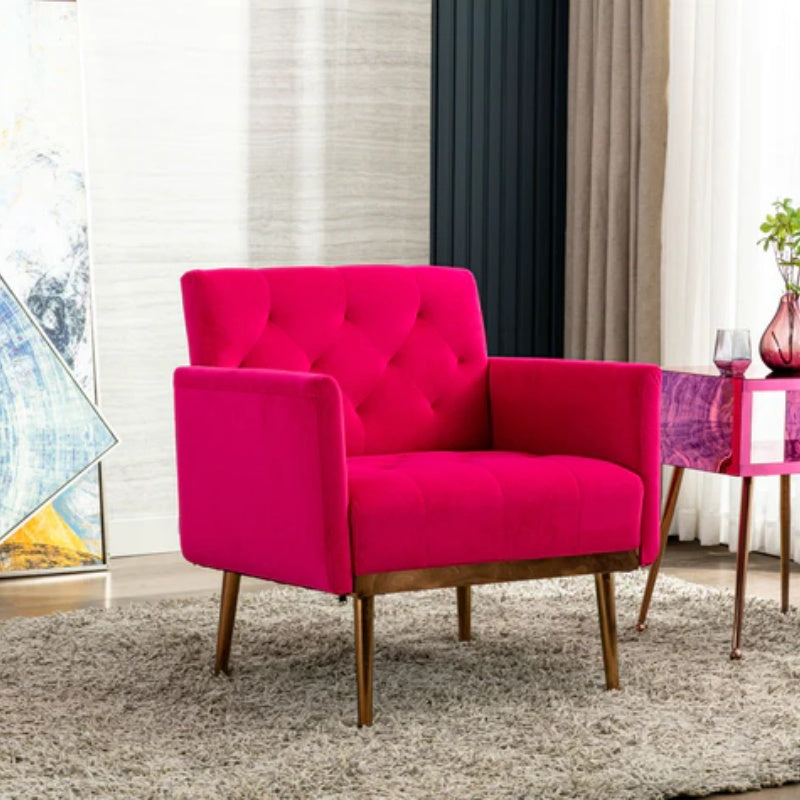 COOLMORE Accent Chair ,leisure single sofa with Rose Golden feet-海智集-Default-