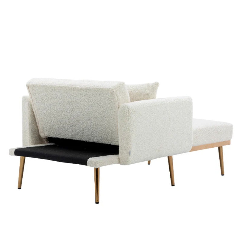 COOLMORE fashionable and classic style chaise lounge chair / accent chair for Living Room, bedroom (Teddy White)-海智集-Default-