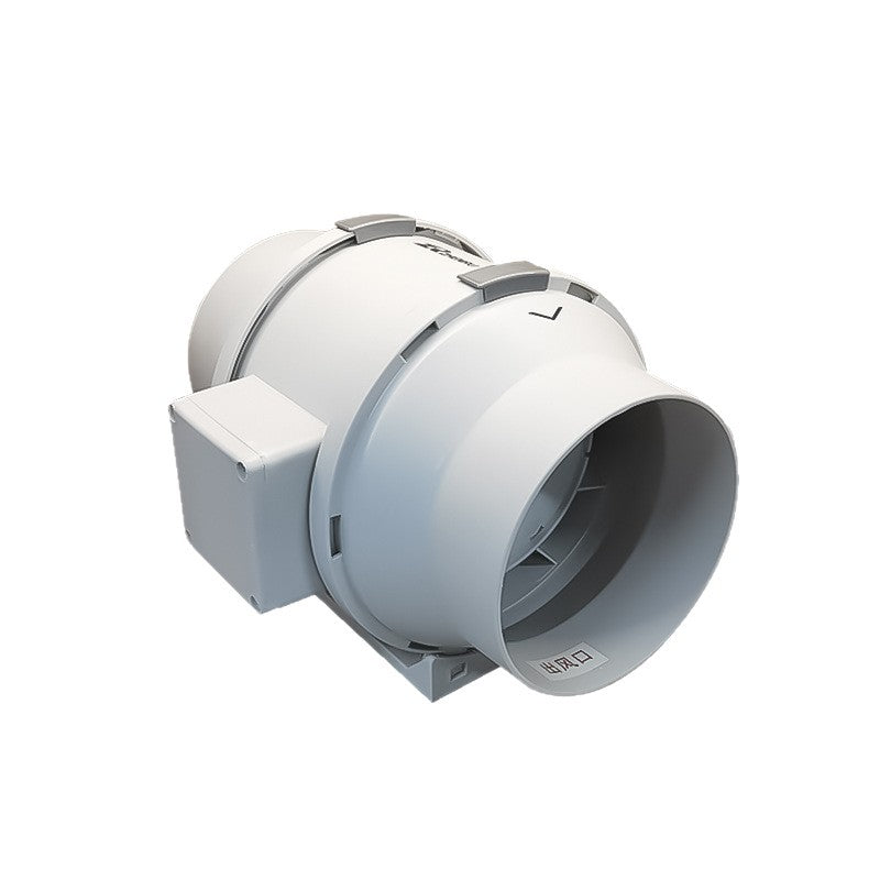 Powerful Duct Fan Axial Centrifugal Silent Bathroom Extractor Fan 10inch 12inch 20inch Ventilation Exhaust Fan-Kitchen & Bathroom-海智集-100 white - free tube, buckle-