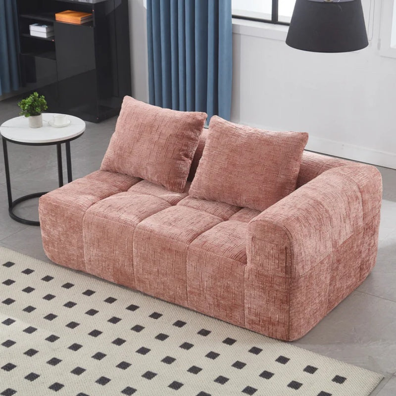 UNITED WE WIN Chenille Loveseat Sofa,Minimalist Modular Couches Sleeper for Living Room Bedroom Apartment Lounge-海智集-Default-