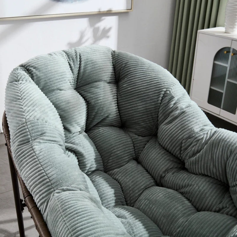 Outdoor Rattan Rocking Chair,Padded Cushion Rocker Recliner Chair Outdoor for Front Porch, Living Room, Patio, Garden, Light Green-海智集-Default-