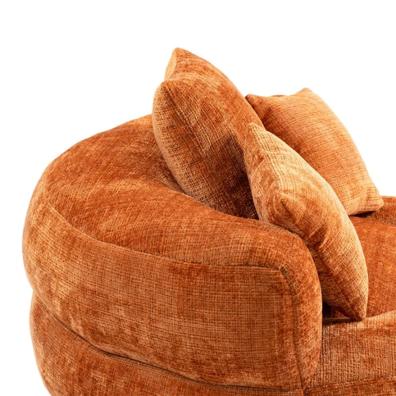 Lazy Sofa Durable Comfort Lounger High Back Bean Bag Chair for Adults and Kids, Indoor & Outdoor, Orange Chenille-海智集-Default-