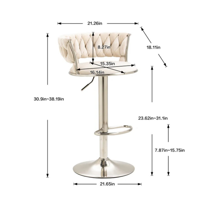 COOLMORE Swivel Bar Stools Set of 2 Adjustable Counter Height Chairs with Footrest for Kitchen, Dining Room 2PC/SET-海智集-Default-