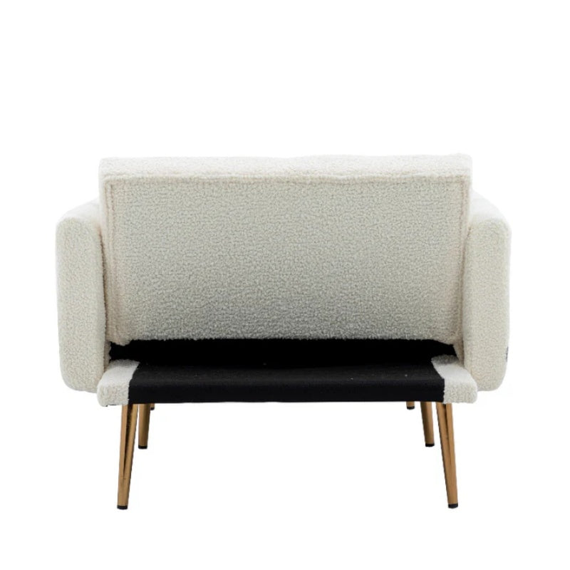COOLMORE fashionable and classic style chaise lounge chair / accent chair for Living Room, bedroom (Teddy White)-海智集-Default-