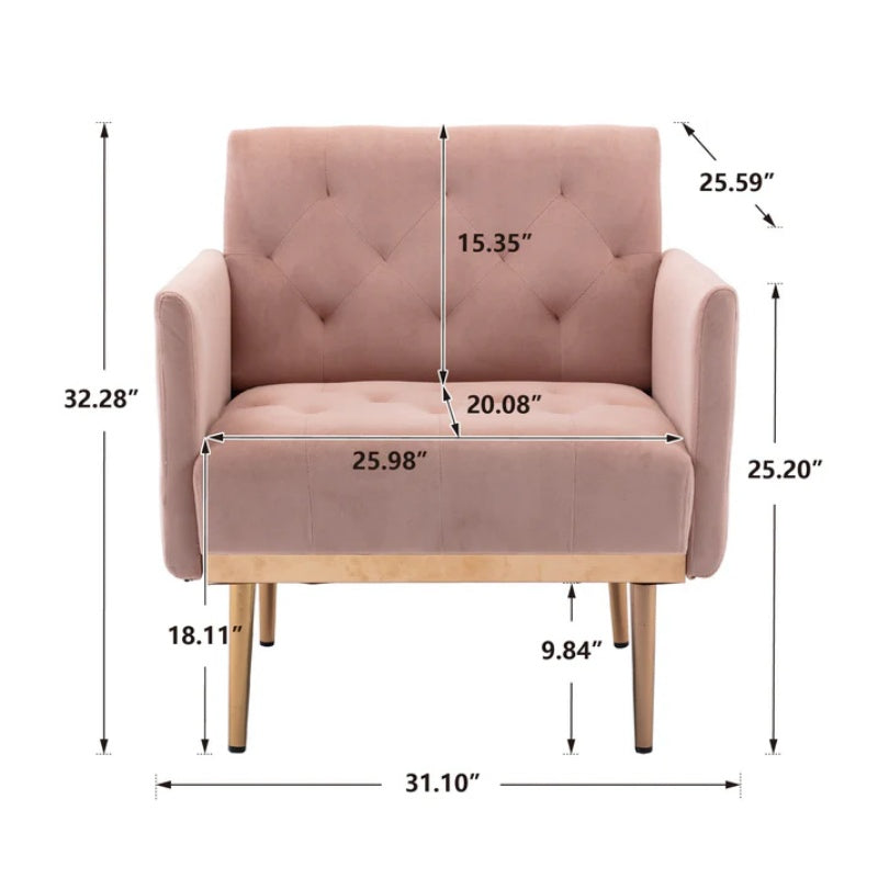 COOLMORE Accent Chair ,leisure single sofa with Rose Golden feet-海智集-Default-
