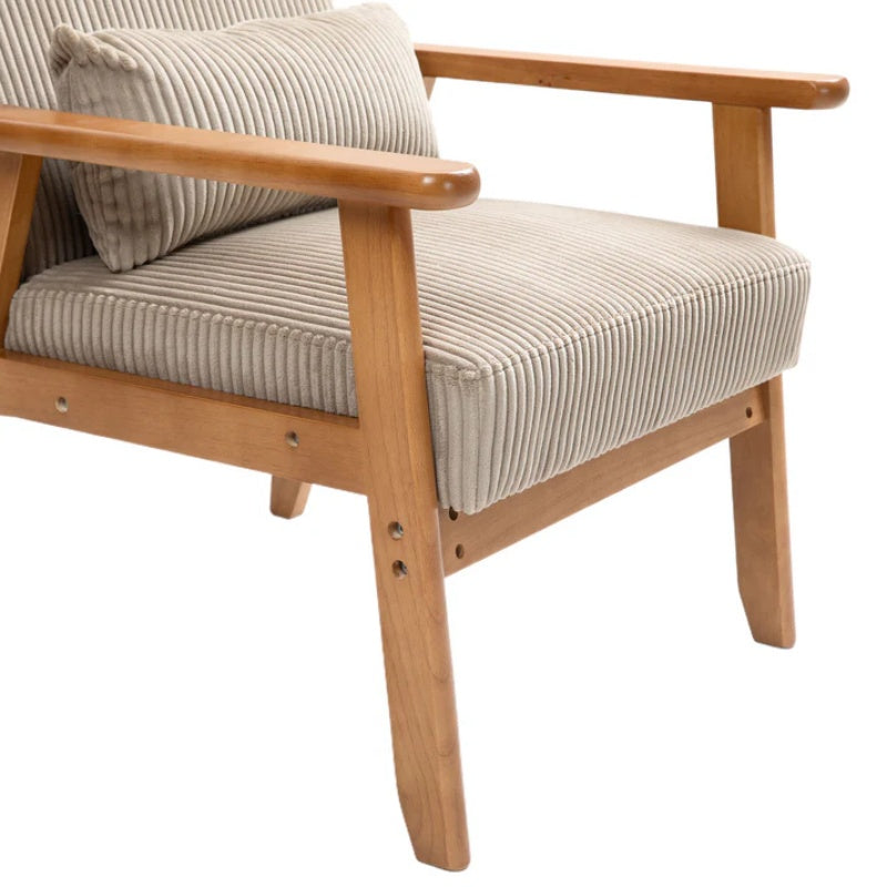 Leisure Chair with Solid Wood Armrest and Feet, Leisure chair, wood frame, velvet, solid rubber wood legs, Mid-Century Modern Accent chair, for Living Room Bedroom Studio chair,Two packs-海智集-Default-