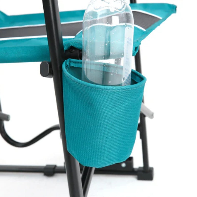 High Back Heavy Duty Lawn Chair Support 250LBS, Portable Collapsible Chair with Cup Holder -Blue-海智集-Default-