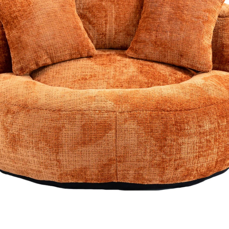 Lazy Sofa Durable Comfort Lounger High Back Bean Bag Chair for Adults and Kids, Indoor & Outdoor, Orange Chenille-海智集-Default-
