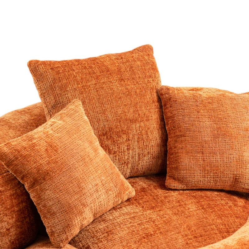 Lazy Sofa Durable Comfort Lounger High Back Bean Bag Chair for Adults and Kids, Indoor & Outdoor, Orange Chenille-海智集-Default-