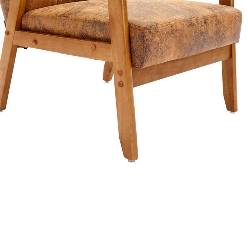 Leisure Chair with Solid Wood Armrest and Feet, Mid-Century Modern Accent chair, for Living Room Bedroom Studio chair-海智集-Default-