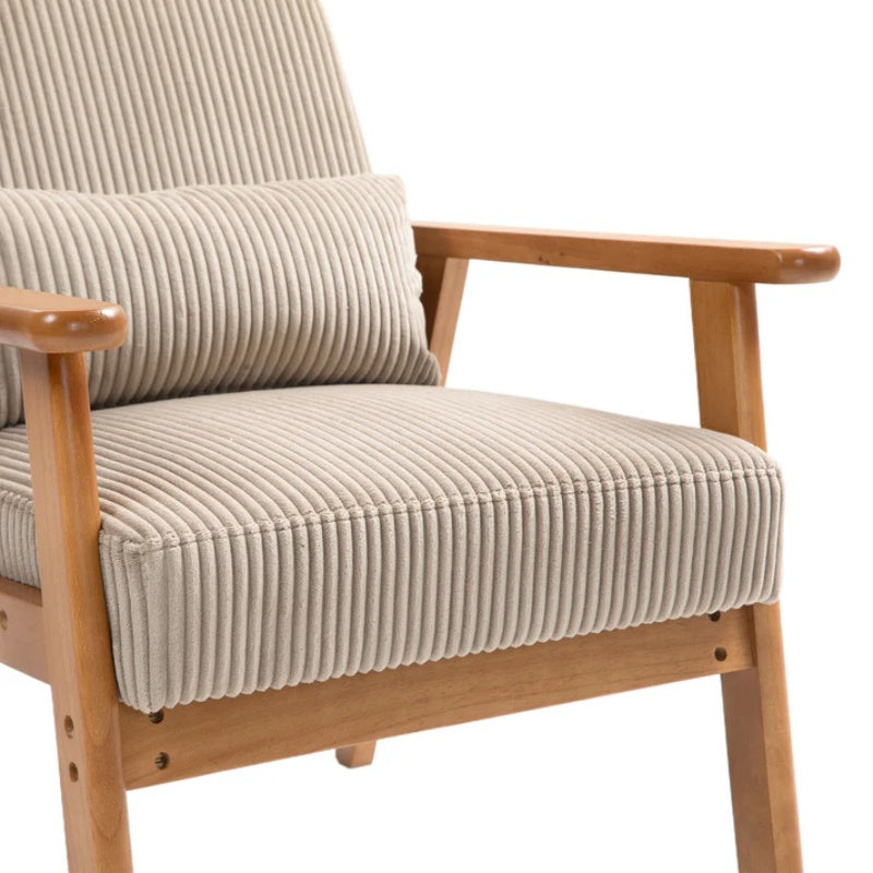 Leisure Chair with Solid Wood Armrest and Feet, Leisure chair, wood frame, velvet, solid rubber wood legs, Mid-Century Modern Accent chair, for Living Room Bedroom Studio chair,Two packs-海智集-Default-