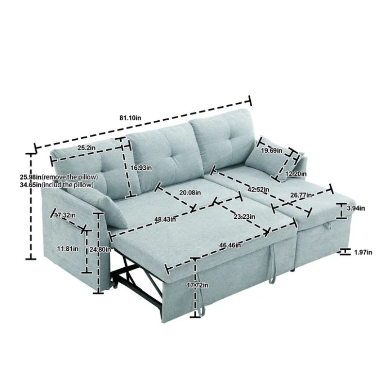 UNITED WE WIN-Furniture, modular L-shaped sofa, modular long sofa with reversible chaise lounge, Sofa bed, Sleeper sofa, modular sofa combination with storage seats.-海智集-Default-