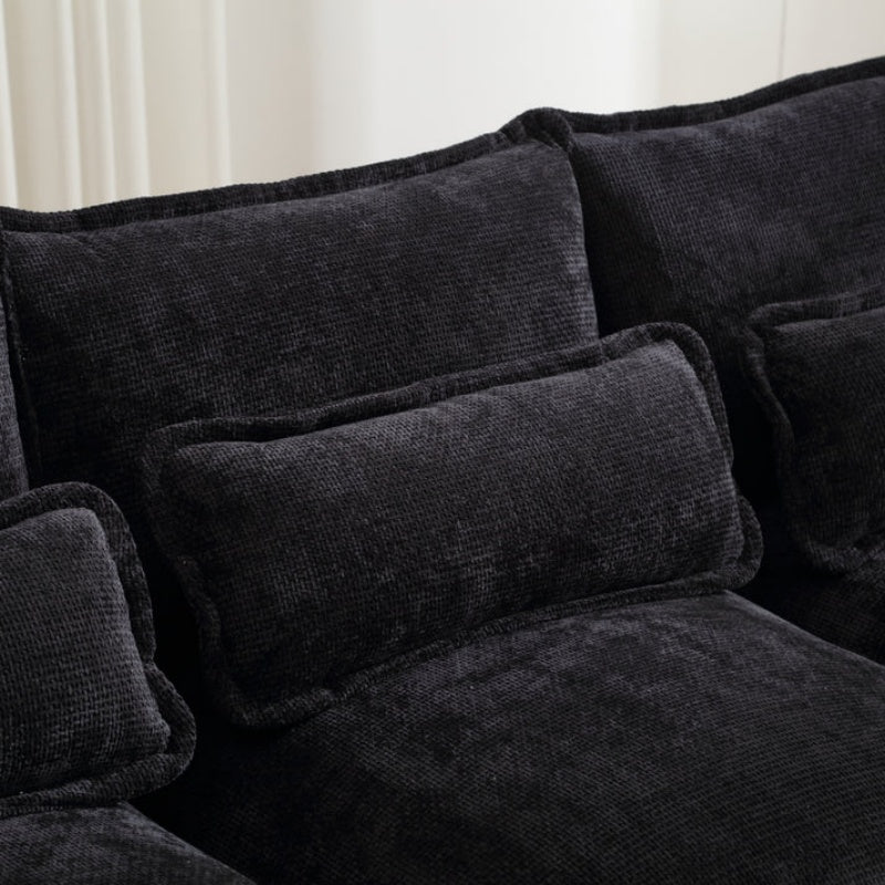 UNITED WE WIN Chenille, high quality sponge filling, solid wood frame, oversized four-seater, U-shaped combination sofa-海智集-Default-