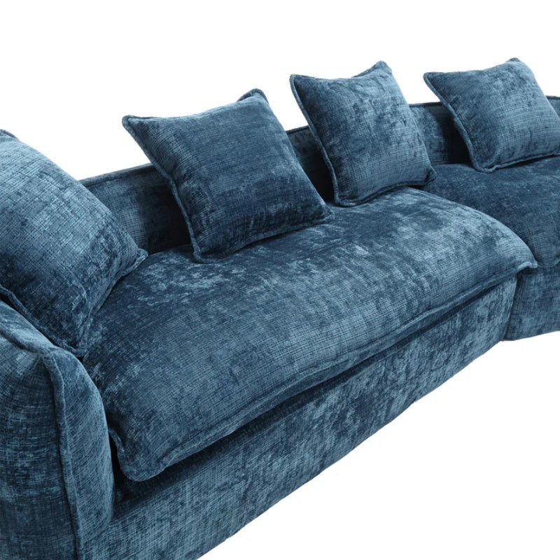Modular Sectional Sofa, U-Shaped Couch with Sofa for five & Pillows, Modern Minimalist chenille Fabric Large Comfy Cloud Sofas, Living Room Furniture Sets-海智集-Default-