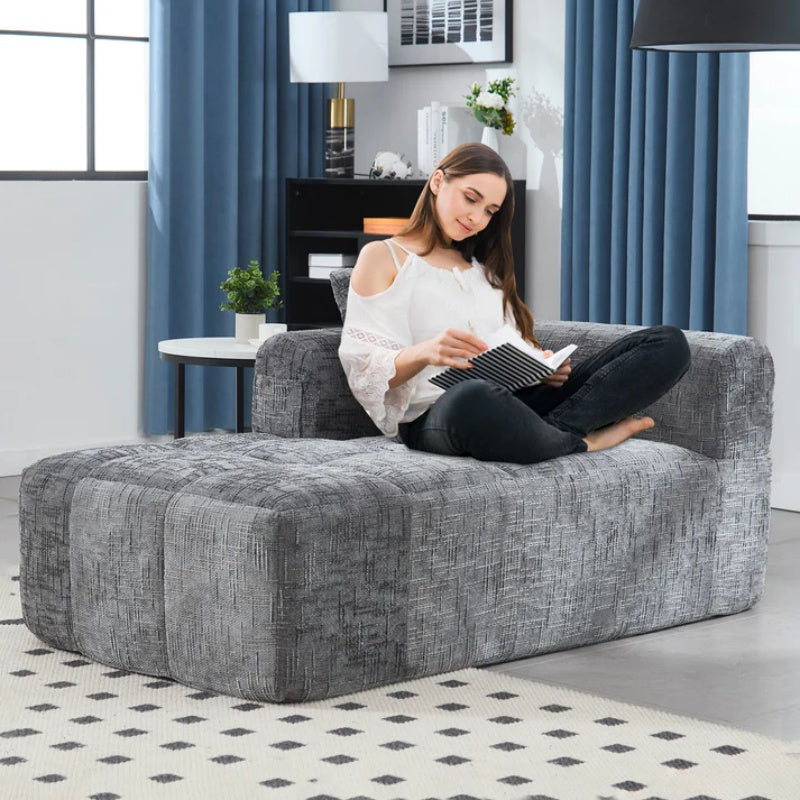 UNITED WE WIN Chenille Loveseat Sofa,Minimalist Modular Couches Sleeper for Living Room Bedroom Apartment Lounge-海智集-Default-