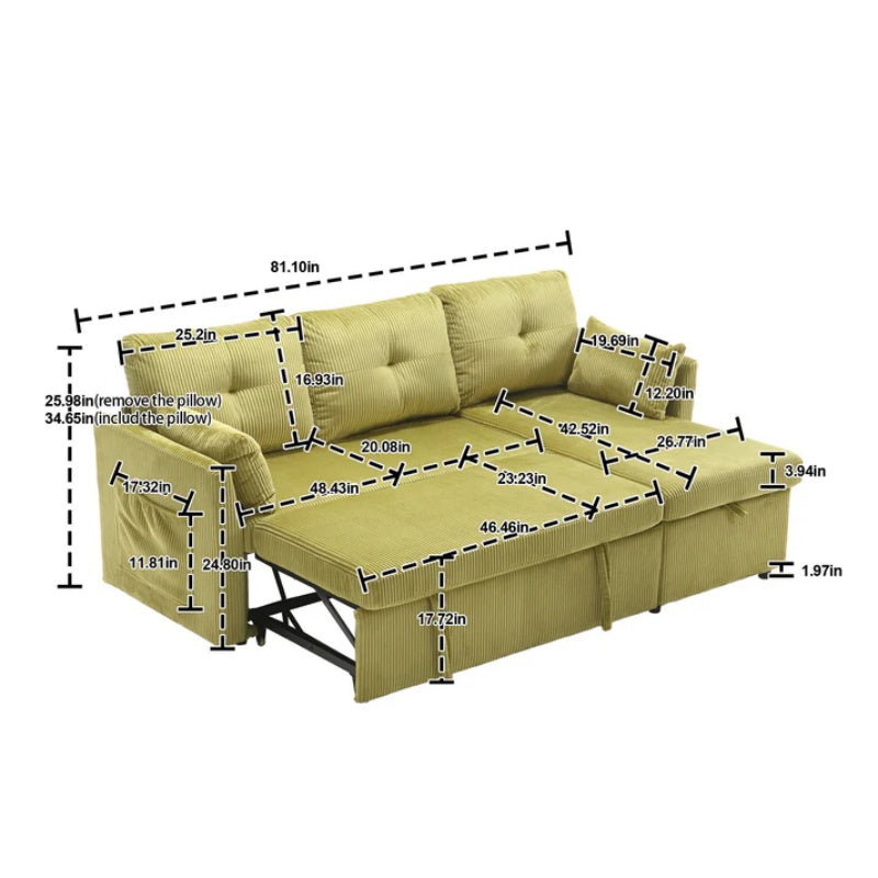 UNITED WE WIN-Furniture, modular L-shaped sofa, modular long sofa with reversible chaise lounge, Sofa bed, Sleeper sofa, modular sofa combination with storage seats.-海智集-Default-