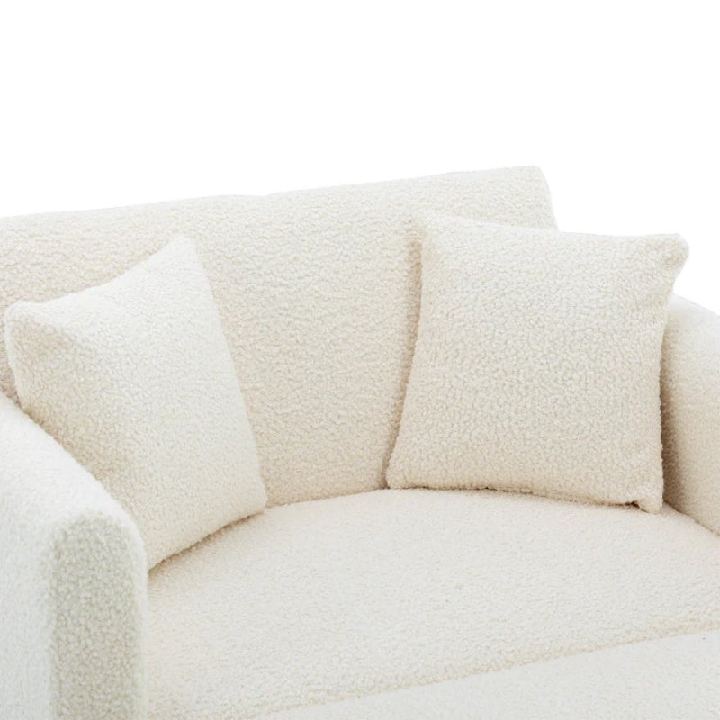 COOLMORE fashionable and classic style chaise lounge chair / accent chair for Living Room, bedroom (Teddy White)-海智集-Default-