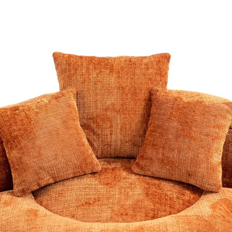Lazy Sofa Durable Comfort Lounger High Back Bean Bag Chair for Adults and Kids, Indoor & Outdoor, Orange Chenille-海智集-Default-