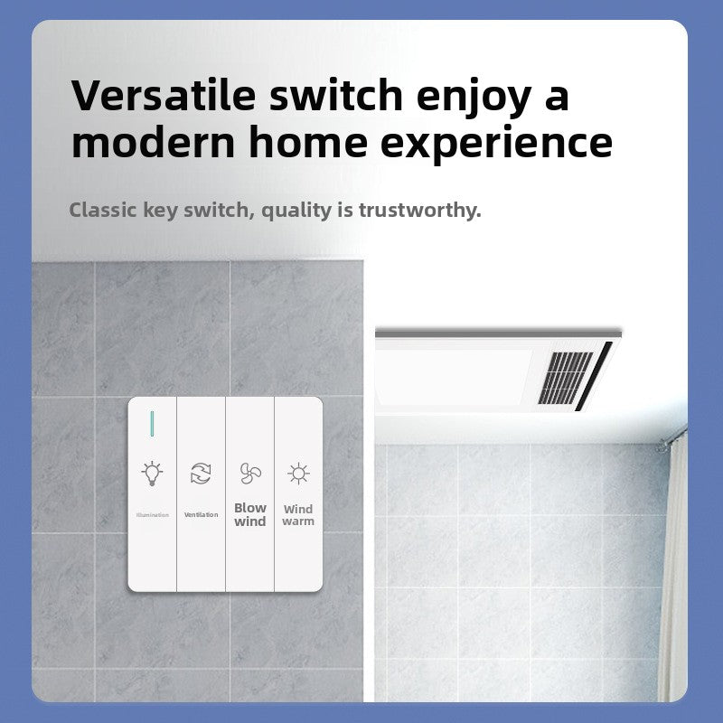 Dedicated Warm Air Heating Lighting Exhaust Fan Integrated Bathroom Ventilation Fan Ceiling Light Bathroom Heater-Kitchen & Bathroom-海智集-Key Switches-300X600-