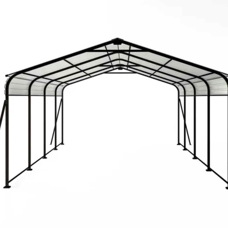 Campcraft 13 x 26.5 ft carport, 0.25mm thick, with protective film to prevent scratching, 2 pairs of adhesive gloves, 3 hooks, 12 expansion screws, 6 fixed iron pieces-海智集-Default-