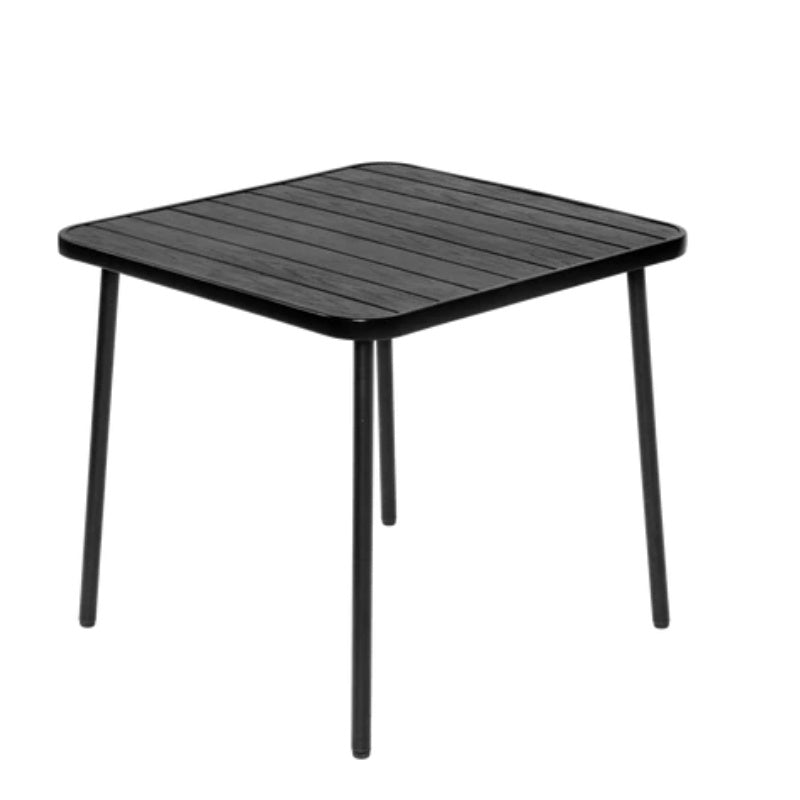 5-Piece Plastic chair and steel table Outdoor Dining Set, plastic Chairs and Table Set for Garden Patio, Black-海智集-Default-
