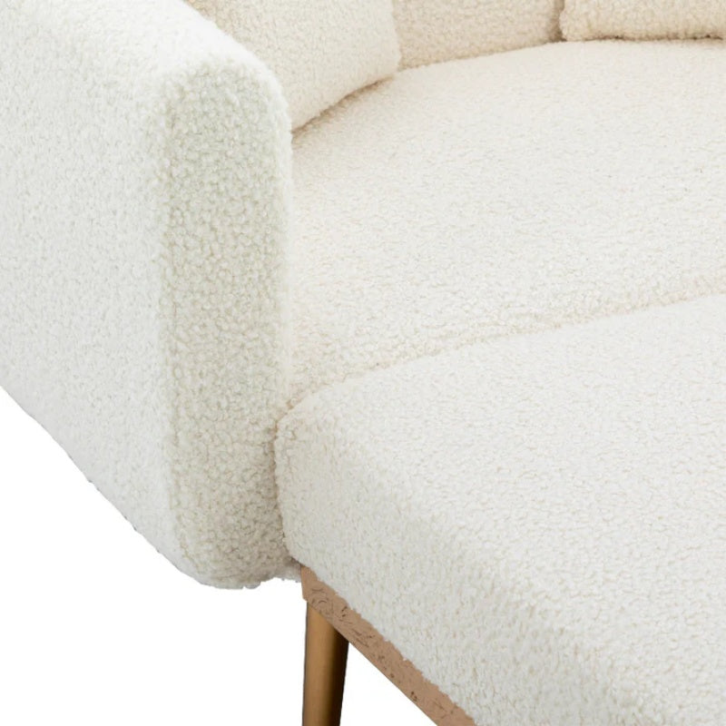 COOLMORE fashionable and classic style chaise lounge chair / accent chair for Living Room, bedroom (Teddy White)-海智集-Default-