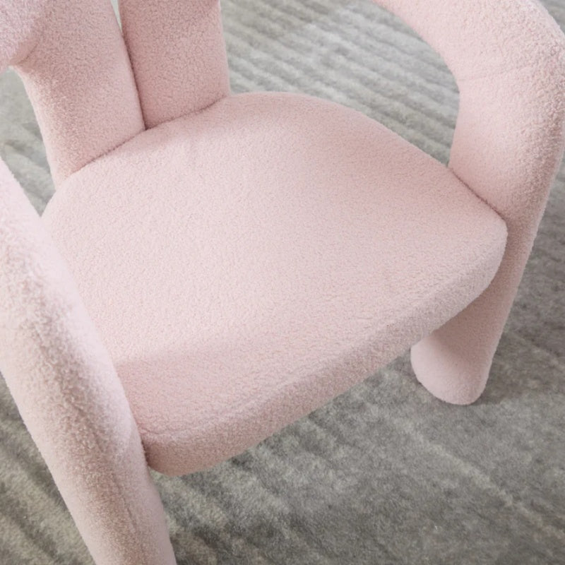 COOLMORE Contemporary Designed Velvet Upholstered Accent/Dining Chair with Armrests in Pink Teddy-海智集-Default-