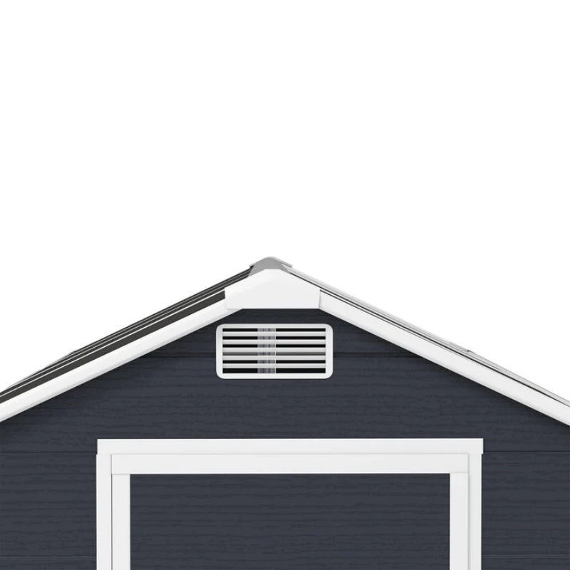 Campcraft 4*8ft resin storage shed, high quality pp material, strong structure, waterproof, rust and UV proof, large storage space, 12mm thick pp board, HD window lighting Dark gray-海智集-Default-